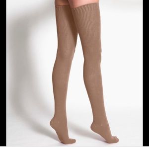 American Apparel beige thigh high socks